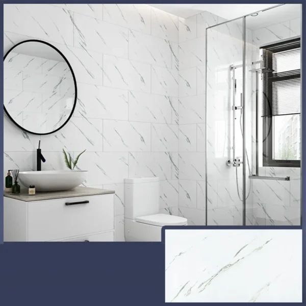 Tile Stickers Wall Sticker Waterproof PVC Wallpapers DIY Flame Retardant Home Office Decor For Kitchen Bathroom - Image 2